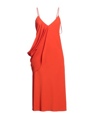 Annarita N Woman Midi Dress Tomato Red Size M Polyester, Elastane