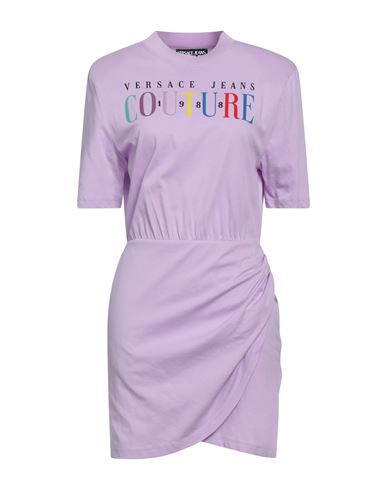 Versace Jeans Couture Woman Short Dress Lilac Size S Cotton In Purple