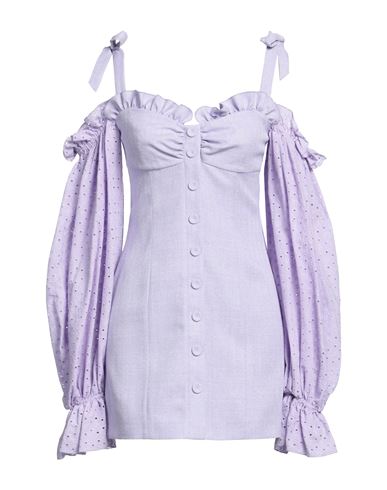 La Semaine Paris Woman Mini Dress Lilac Size 6 Polyester, Cotton In Purple