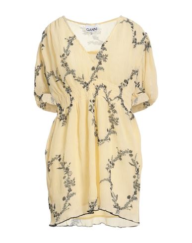Ganni Woman Short Dress Light Yellow Size 0 Recycled Polyester