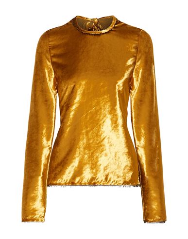 Sid Neigum Woman Top Gold Size 6 Viscose, Polyester