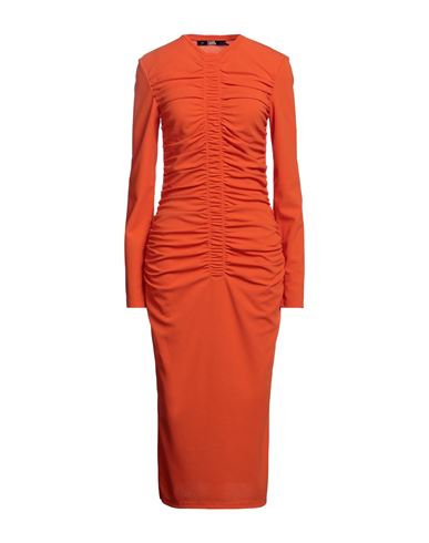 karl lagerfeld orange dress Karl LAGERFELD Pleated High Neck Sleeveless Sharkbite Hemline Dress. (Size  S)