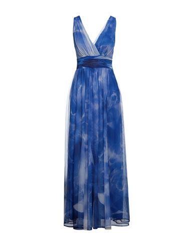Sologioie Woman Long Dress Blue Size 6 Polyester