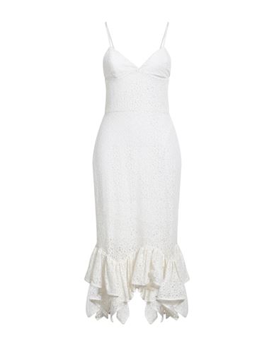 Amen Woman Midi Dress Off White Size 6 Cotton, Polyamide