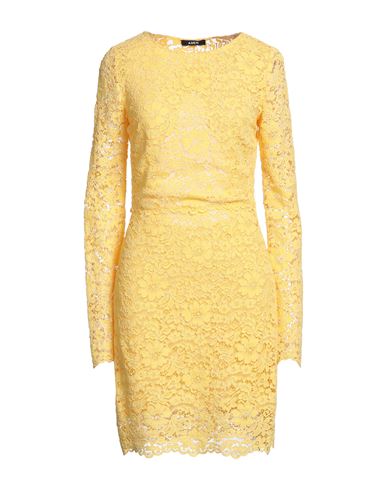 Amen Woman Mini Dress Yellow Size 10 Polyamide, Viscose