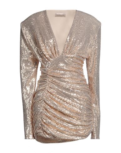 Shop Alexandre Vauthier Woman Mini Dress Gold Size 8 Polyamide, Polyester, Elastane