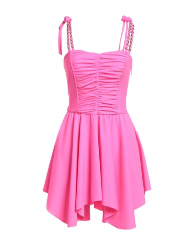 Amen Woman Short Dress Fuchsia Size 10 Polyamide, Elastane, Aluminum In Pink