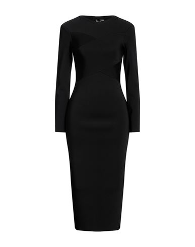 Emporio Armani Woman Midi Dress Black Size 6 Viscose, Polyamide, Elastane