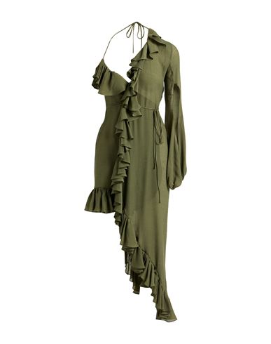 Shop Juan Carlos Obando Woman Mini Dress Military Green Size 2 Cotton, Rayon