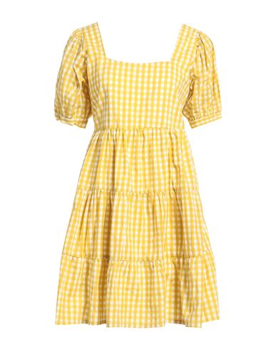 Faithfull The Brand Woman Short Dress Mustard Size 6 Cotton In Yellow