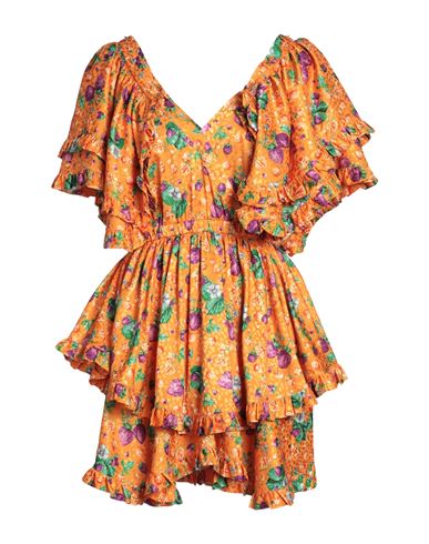 Msgm Woman Mini Dress Orange Size 4 Polyester, Elastane