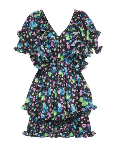 Msgm Woman Short Dress Black Size 4 Polyester, Elastane