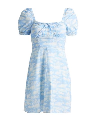 Hvn Woman Mini Dress Sky Blue Size 0 Cotton, Elastane