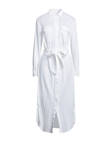 Majestic Filatures Woman Maxi Dress White Size 4 Linen, Elastane