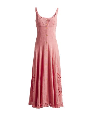 Marine Serre Woman Long Dress Coral Size M Cotton In Red