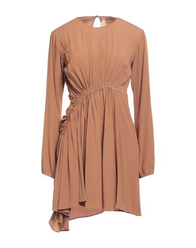 N°21 Woman Mini Dress Camel Size 6 Acetate, Silk In Beige