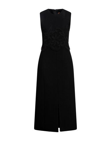 Sly010 Woman Midi Dress Black Size 14 Virgin Wool