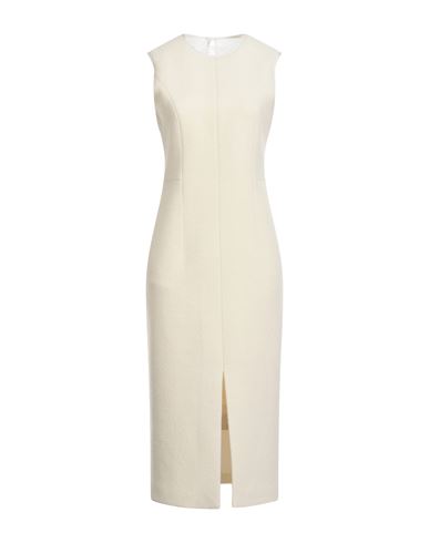 Sly010 Woman Midi Dress Cream Size 14 Virgin Wool In White