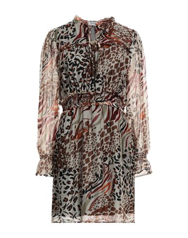 Liu •jo Woman Mini Dress Beige Size 10 Silk, Viscose, Polyester
