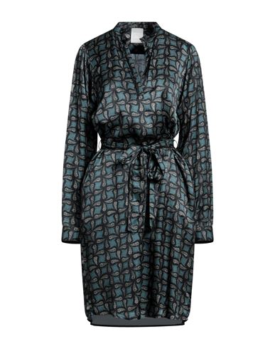 120% Lino Woman Mini Dress Black Size 6 Viscose, Silk