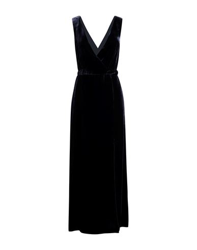 120% Lino Woman Maxi Dress Midnight Blue Size 8 Viscose, Silk