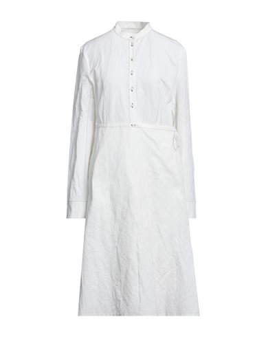 Jil Sander Woman Midi Dress White Size 4 Cotton, Metal