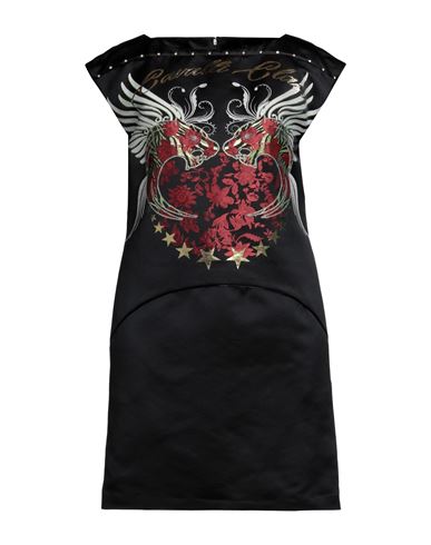Cavalli Class Woman Mini Dress Black Size 4 Polyester, Cotton