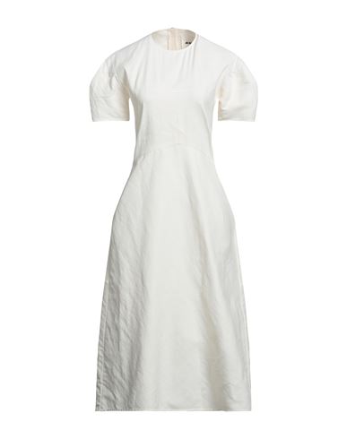 Jil Sander Woman Midi Dress Ivory Size 2 Paper Yarn, Viscose In White