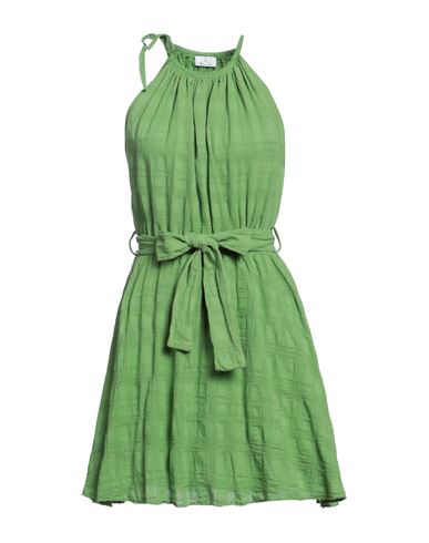 Berna Woman Short Dress Green Size Onesize Cotton
