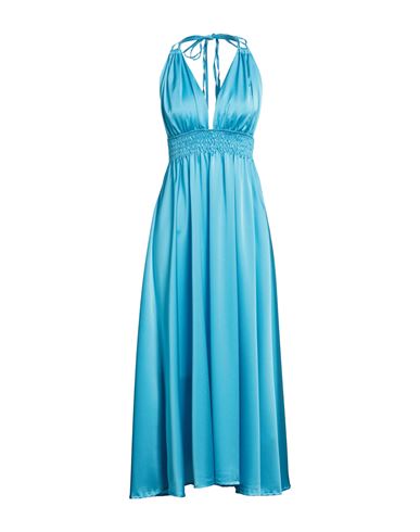 Berna Woman Long Dress Azure Size Onesize Polyester In Blue