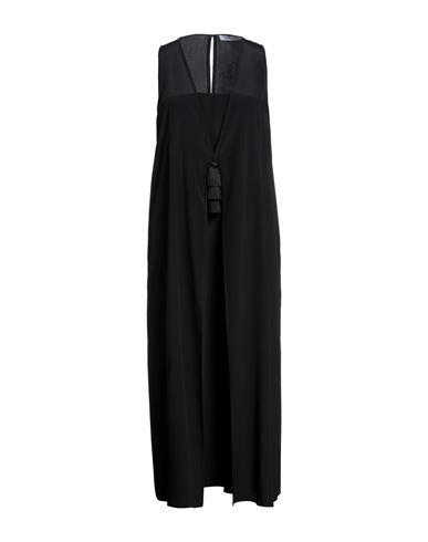 Simona Corsellini Woman Midi Dress Black Size 10 Acetate, Silk