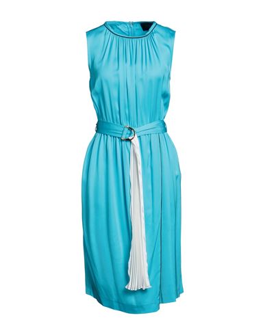 Cavalli Class Woman Midi Dress Turquoise Size 4 Viscose, Elastane In Blue
