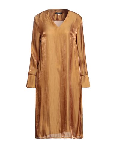 Brian Dales Woman Midi Dress Camel Size 12 Polyester In Beige