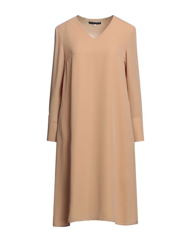 Brian Dales Woman Midi Dress Camel Size 14 Polyester In Beige