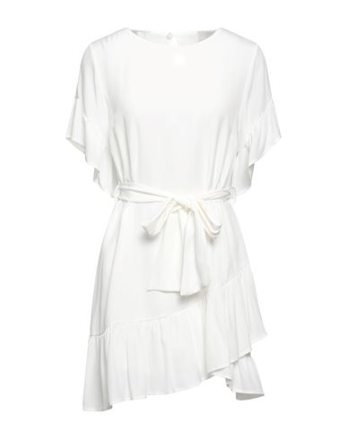 Kaos Woman Mini Dress White Size 6 Acetate, Silk