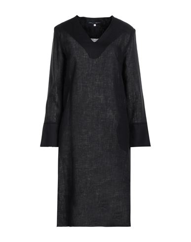 Shop Brian Dales Woman Midi Dress Black Size 12 Linen