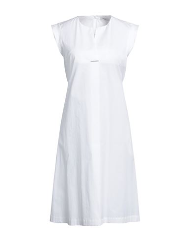 Peserico Woman Midi Dress White Size 6 Cotton, Elastane
