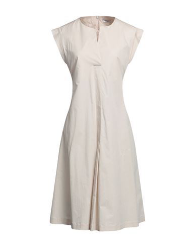 Peserico Woman Midi Dress Cream Size 10 Cotton, Elastane In White