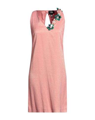 Cavalli Class Woman Mini Dress Salmon Pink Size 4 Acetate, Viscose, Polyamide, Polyester