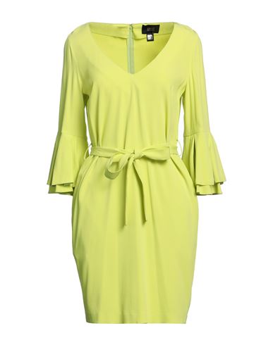 Cavalli Class Woman Mini Dress Acid Green Size 4 Viscose, Elastane