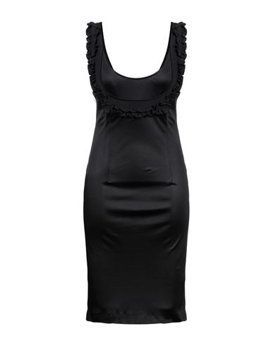 Cavalli Class Woman Midi Dress Black Size 4 Acetate, Polyamide, Silk