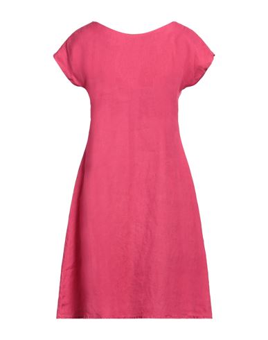 Rossopuro Woman Midi Dress Fuchsia Size Xs Linen In Pink