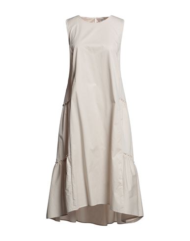 Peserico Woman Midi Dress Cream Size 8 Cotton, Elastane In White