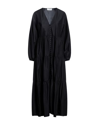 Matteau Woman Long Dress Black Size 3 Cotton