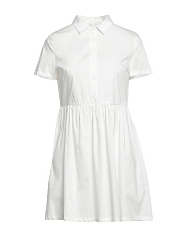 Bomboogie Woman Short Dress Off White Size 5 Cotton, Polyamide, Elastane