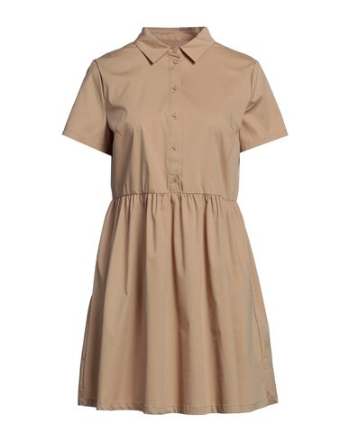 Bomboogie Woman Short Dress Light Brown Size 3 Cotton, Polyamide, Elastane In Beige