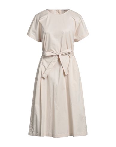 Peserico Woman Midi Dress Beige Size 6 Cotton, Elastane In Beige