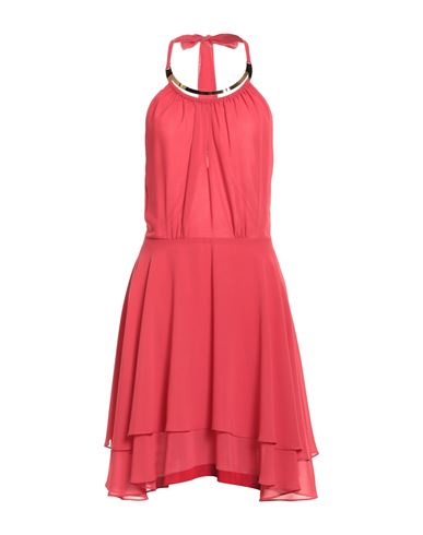 Fabiana Ferri Woman Mini Dress Coral Size 6 Polyester, Elastane In Red