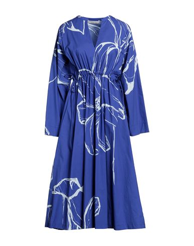 Liviana Conti Woman Midi Dress Blue Size 8 Cotton, Elastane
