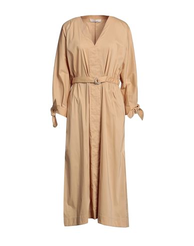 Liviana Conti Woman Midi Dress Camel Size 12 Cotton, Polyamide, Elastane In Beige